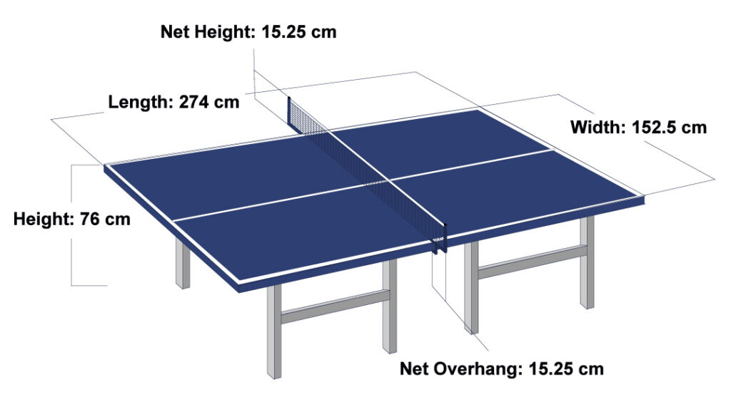 Ping pong table dimensions